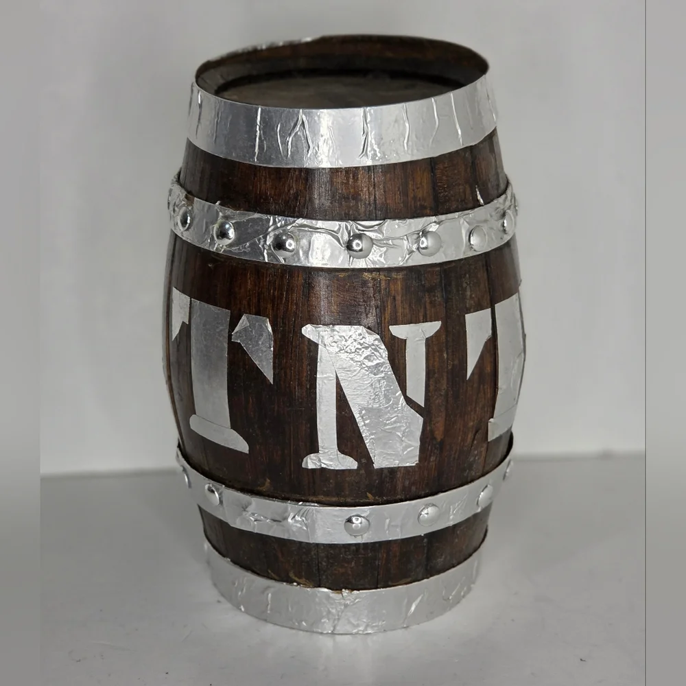 Handmade Upcycled TNT Wooden Whiskey Barrel‎ July 4th Porch Decor